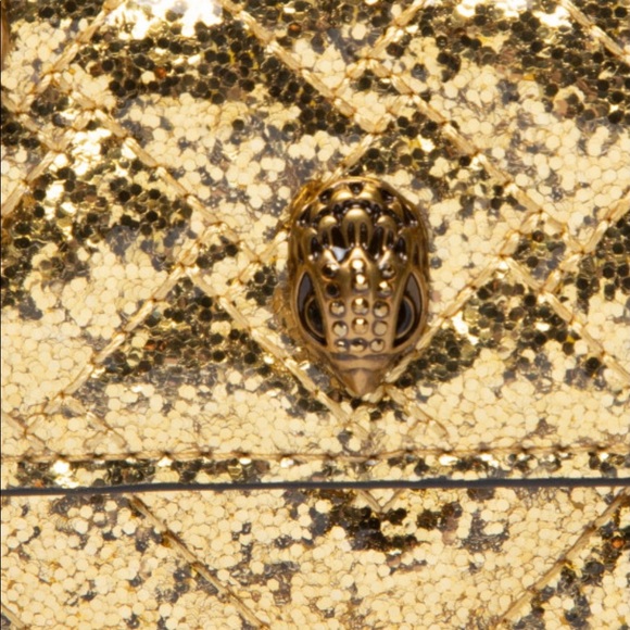 NWT Kurt Geiger London Gold Glitter Micro Kensington Shoulder Bag - Picture 7 of 10